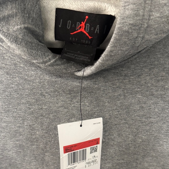 Jordan Gray Hoodie with Front Pocket - Picture 2 of 8